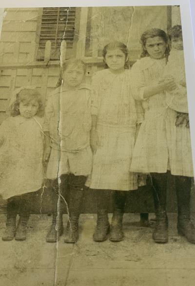 From left to right Elizabeth, Rosa Maria,Louisa and Mary, holding baby Charlie D’Argenzio